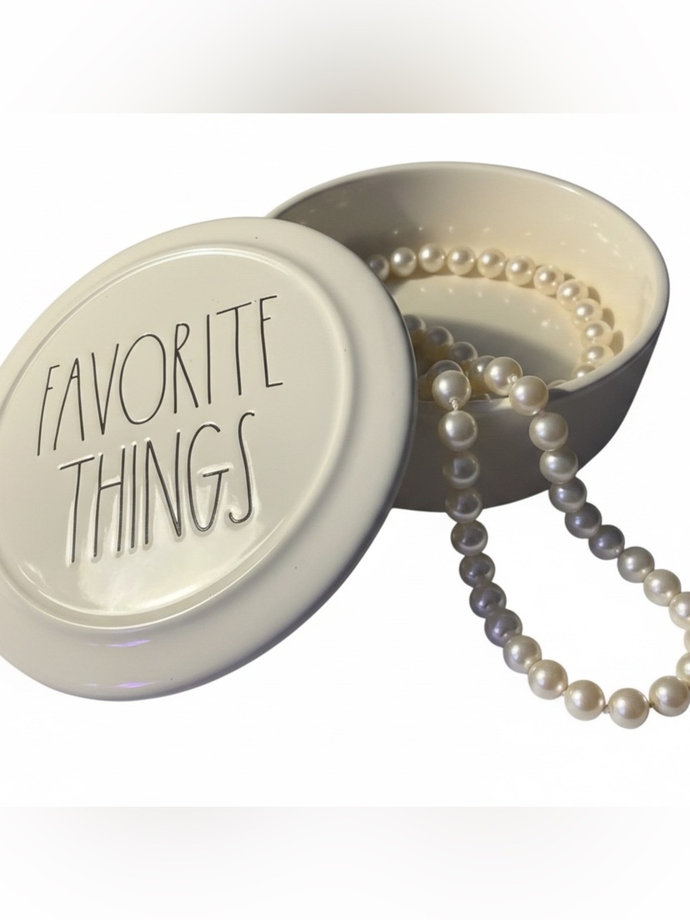 Rae Dunn “Favorite Things” Ceramic Trinket Keepsake Storage Dish Jewelry Box